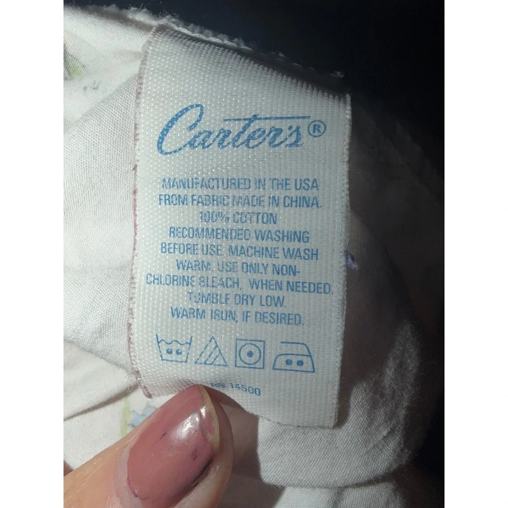 VTG Carters John Lennon Fitted Crib Sheet Cotton Pastel Animal Print Fabric